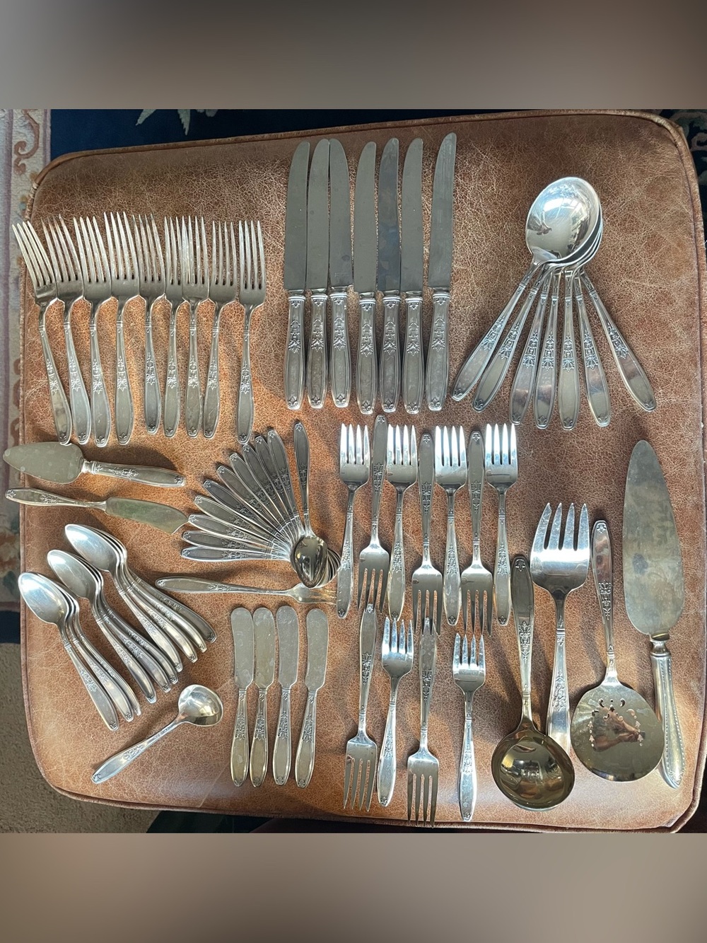 Vintage 1847 Rogers Bros Ambassador Pattern Silver plate Flatware 66 pieces + 1